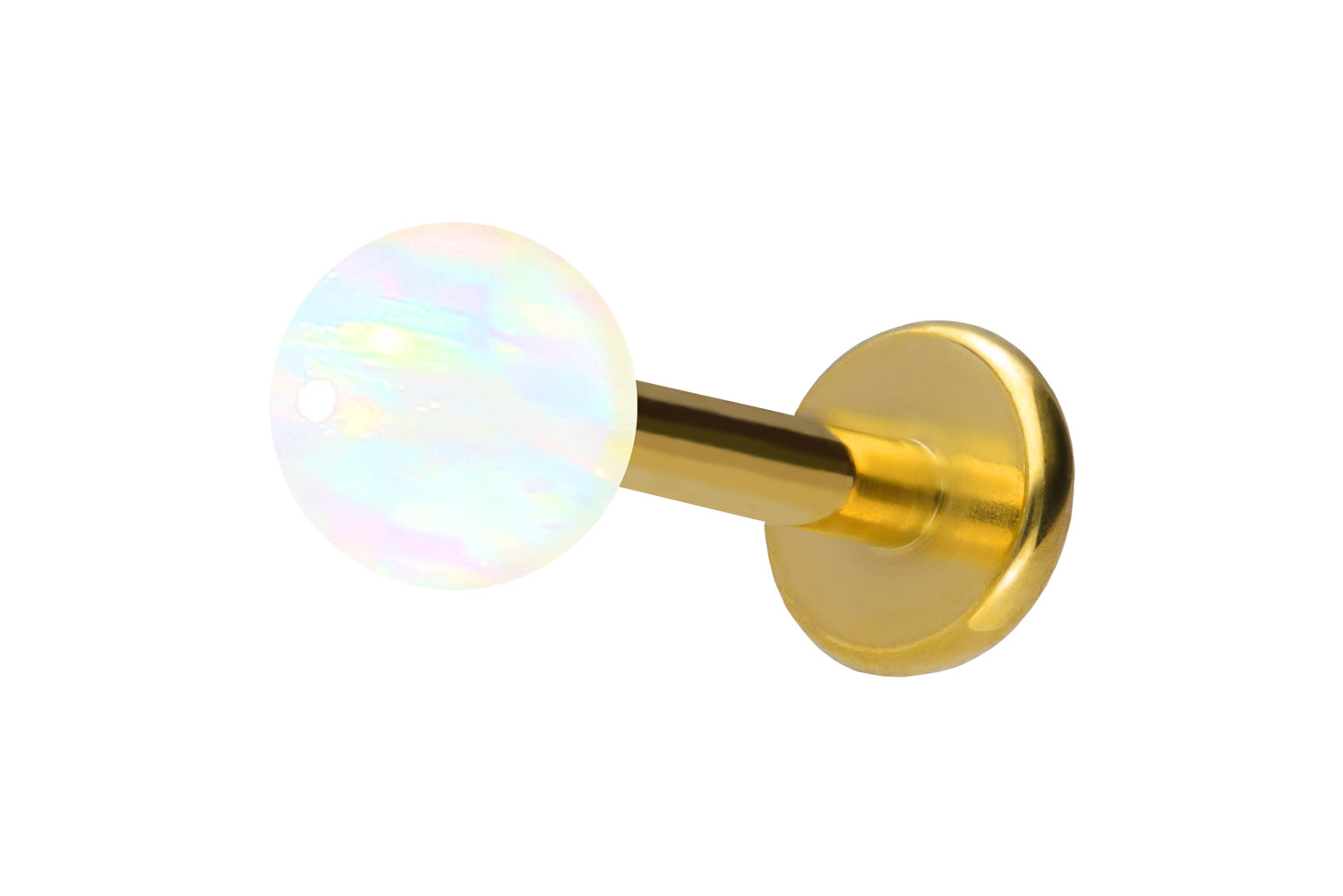 Titan Labret Piercing mit Innengewinde SYNTHETISCHER OPAL